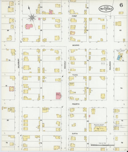 Sanborn Fire Insurance Map from Meyersdale, Somerset County, Pennsylvania (1904), Sheet #0006 - Complete Map Set gallery image, historic Sanborn map, vintage wall art, Pennsylvania Pennsylvania