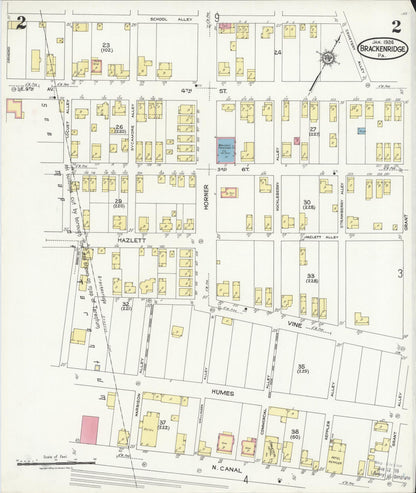 Sanborn Fire Insurance Map from Brackenridge, Allegheny County, Pennsylvania (1924), Sheet #0002 - Complete Map Set gallery image, historic Sanborn map, vintage wall art, Pennsylvania Pennsylvania