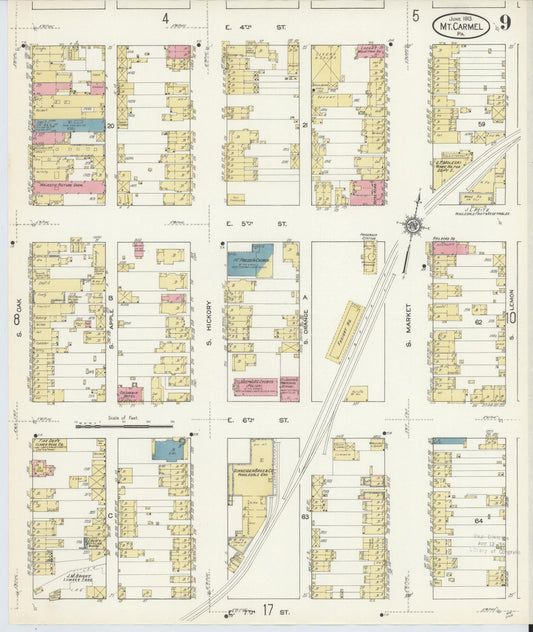 Sanborn Fire Insurance Map from Mount Carmel, Northumberland County, Pennsylvania (1913), Sheet #0009 - Historic Sanborn Fire Insurance Map Print, vintage old map wall art, antique decor, genealogy gift, Pennsylvania Pennsylvania map