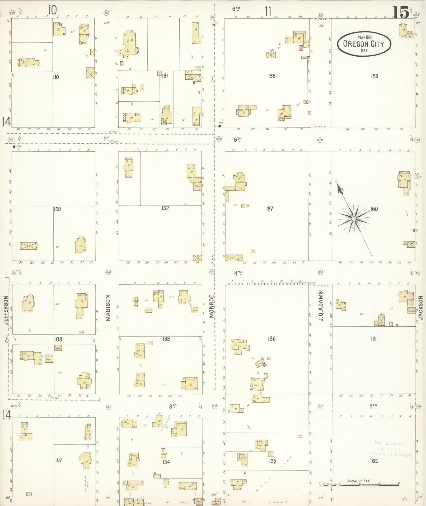 Sanborn Fire Insurance Map from Oregon City, Clackamas County, Oregon (1900), Sheet #0015 - Complete Map Set gallery image, historic Sanborn map, vintage wall art, Oregon Oregon