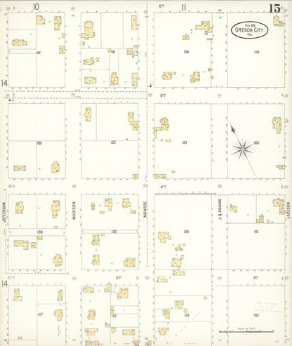 Sanborn Fire Insurance Map from Oregon City, Clackamas County, Oregon (1900), Sheet #0015 - Complete Map Set gallery image, historic Sanborn map, vintage wall art, Oregon Oregon