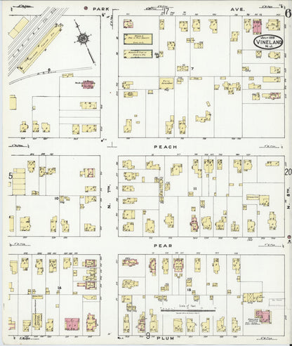 Sanborn Fire Insurance Map from Vineland, Cumberland County, New Jersey (1919), Sheet #0006 - Complete Map Set gallery image, historic Sanborn map, vintage wall art, New Jersey New Jersey