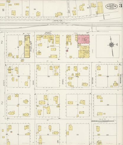 Sanborn Fire Insurance Map from Beaverton, Washington County, Oregon (1921), Sheet #0003 - Complete Map Set gallery image, historic Sanborn map, vintage wall art, Oregon Oregon