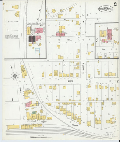 Sanborn Fire Insurance Map from New Straitsville, Perry County, Ohio (1901), Sheet #0002 - Historic Sanborn Fire Insurance Map Print, vintage old map wall art, antique decor, genealogy gift, Ohio Ohio map