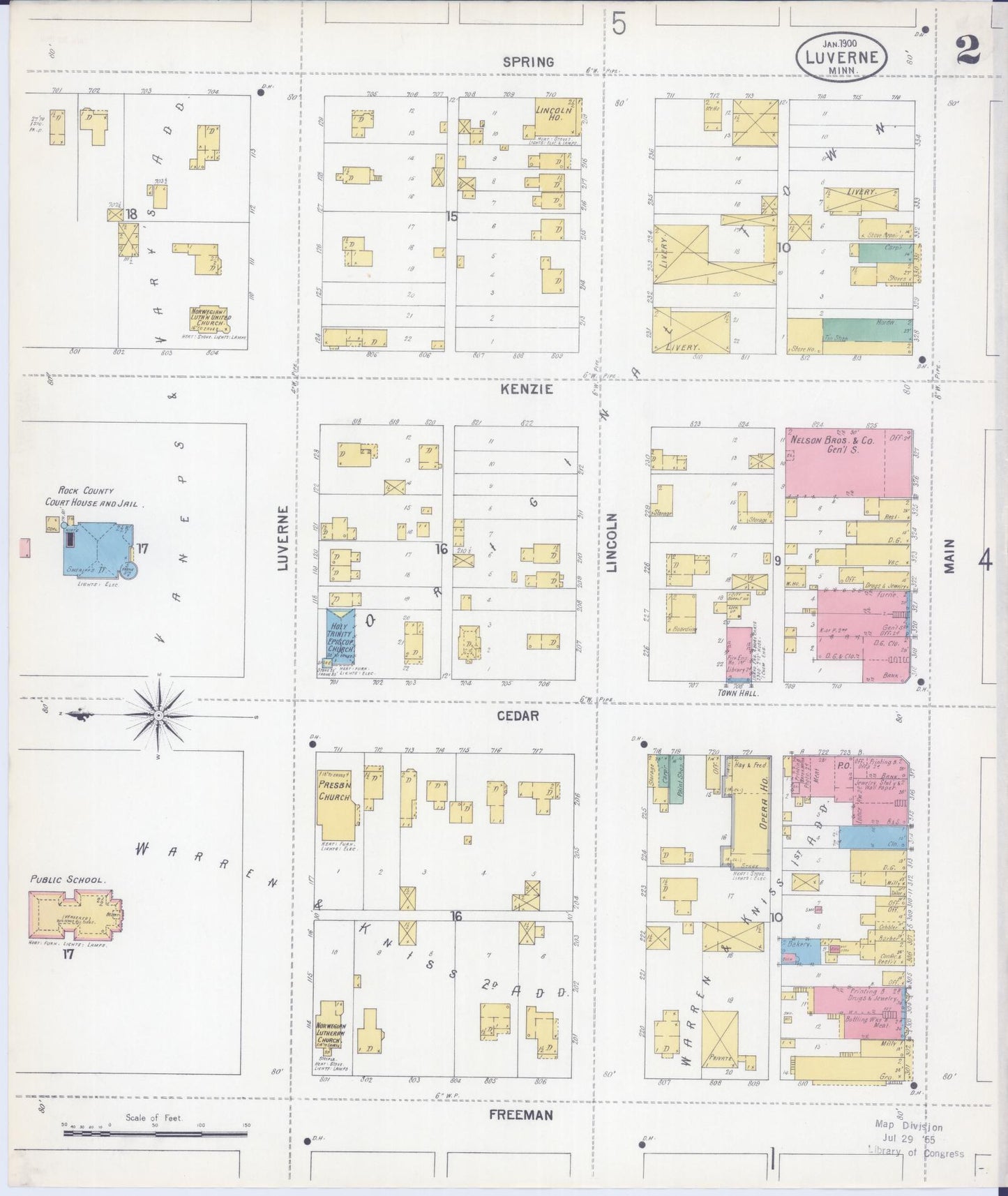 Sanborn Fire Insurance Map from Luverne, Rock County, Minnesota (1900), Sheet #0002 - Historic Sanborn Fire Insurance Map Print, vintage old map wall art, antique decor, genealogy gift, Minnesota Minnesota map