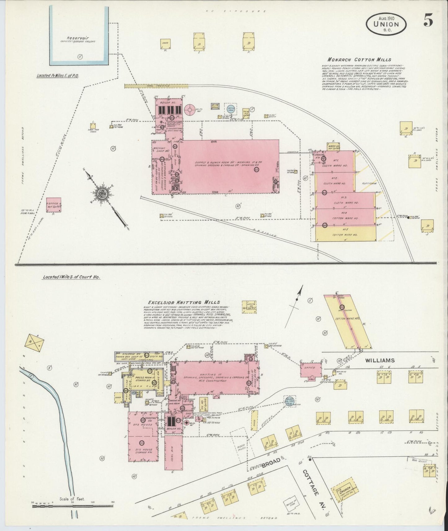 Sanborn Fire Insurance Map from Union, Union County, South Carolina (1910), Sheet #0005 - Complete Map Set gallery image, historic Sanborn map, vintage wall art, South Carolina South Carolina