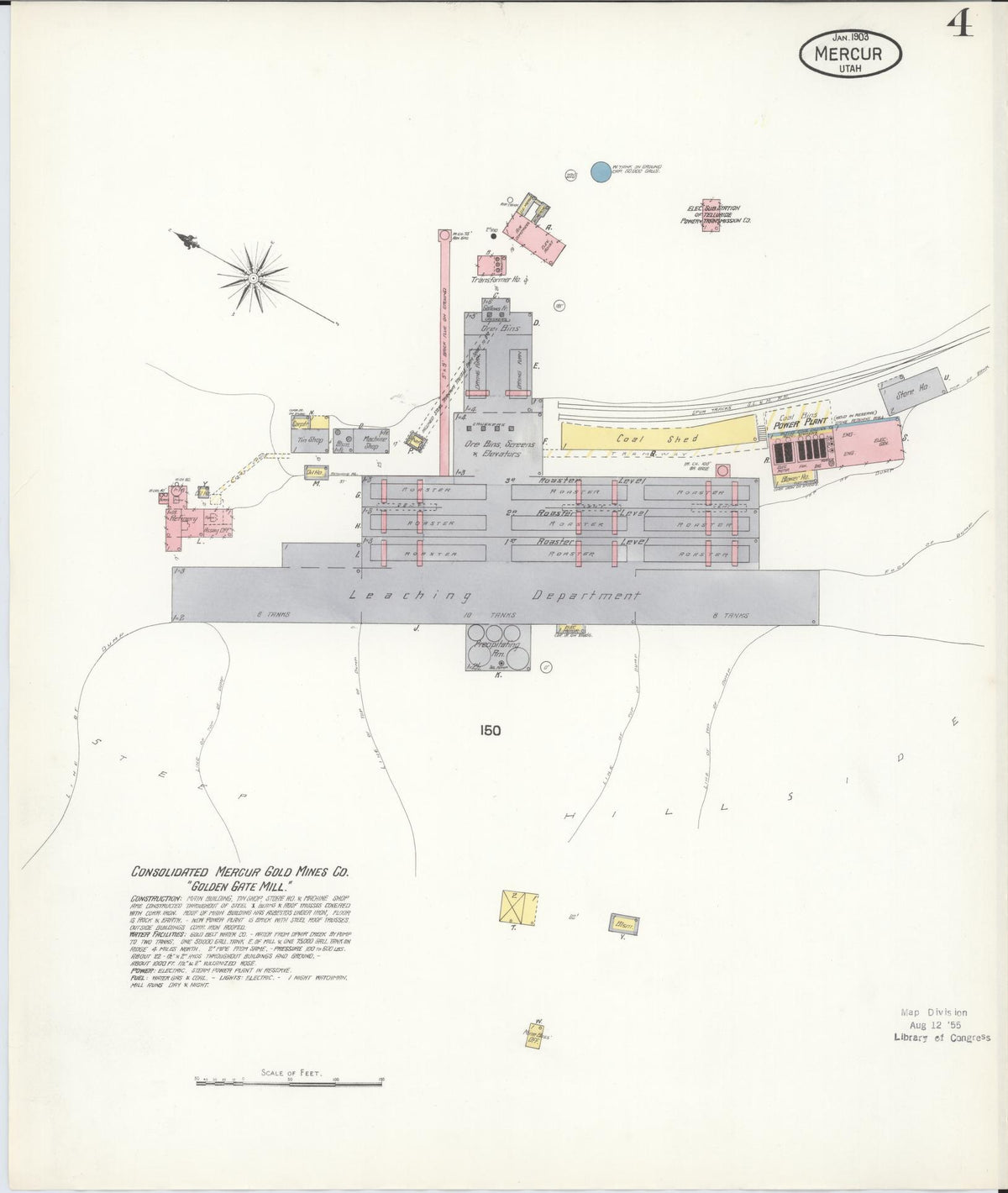 Sanborn Fire Insurance Map from Mercur, Toele County, Utah (1903), Sheet #0004 - Complete Map Set gallery image, historic Sanborn map, vintage wall art, Utah Utah