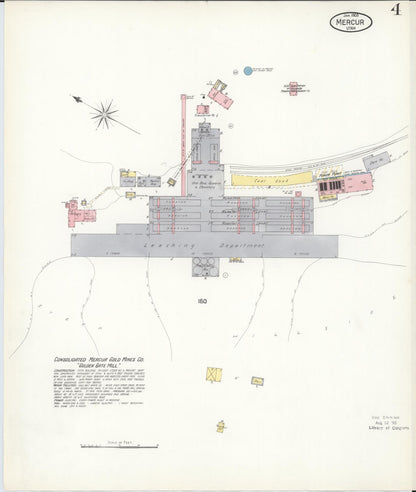 Sanborn Fire Insurance Map from Mercur, Toele County, Utah (1903), Sheet #0004 - Complete Map Set gallery image, historic Sanborn map, vintage wall art, Utah Utah