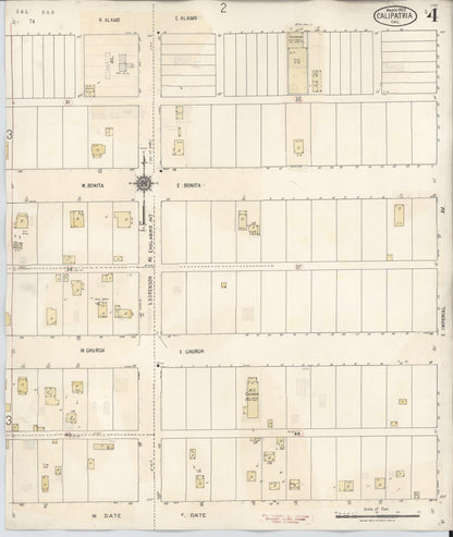 Sanborn Fire Insurance Map from Calipatria, Imperial County, California (1941), Sheet #0004 - Complete Map Set gallery image, historic Sanborn map, vintage wall art, California California