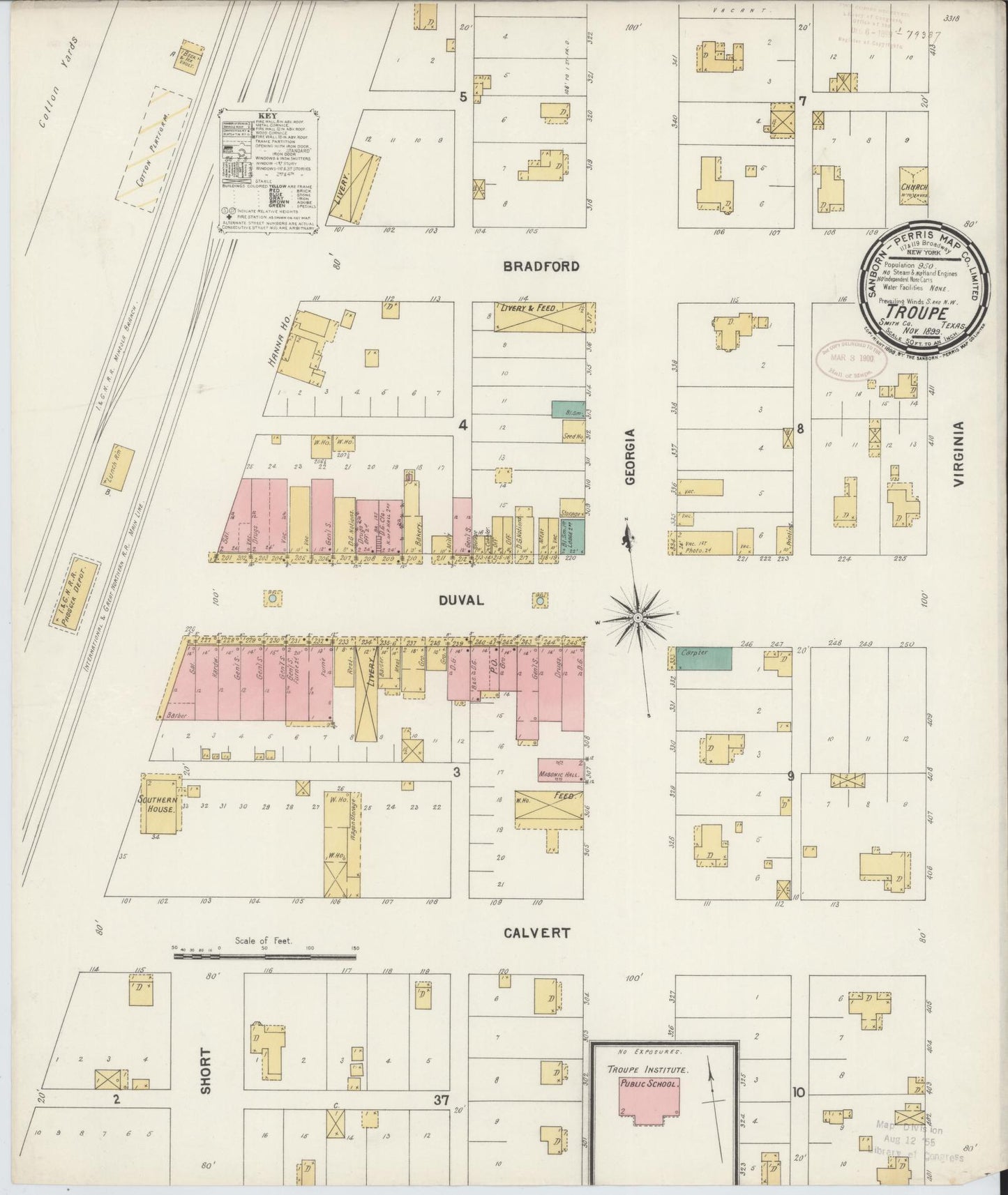 Sanborn Fire Insurance Map from Troup, Smith County, Texas. (1899) – Historic Sanborn Fire Insurance Map Print
