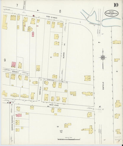 Sanborn Fire Insurance Map from Thompsonville, Hartford County, Connecticut (1912), Sheet #0010 - Complete Map Set gallery image, historic Sanborn map, vintage wall art, Connecticut Connecticut