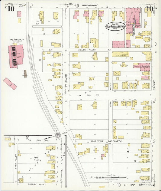 Sanborn Fire Insurance Map from New Philadelphia, Tuscarawas County, Ohio (1926), Sheet #0010 - Historic Sanborn Fire Insurance Map Print, vintage old map wall art, antique decor, genealogy gift, Ohio Ohio map