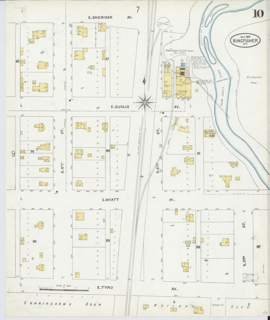 Sanborn Fire Insurance Map from Kingfisher, Kingfisher County, Oklahoma (1904), Sheet #0010 - Historic Sanborn Fire Insurance Map Print, vintage old map wall art, antique decor, genealogy gift, Oklahoma Oklahoma map
