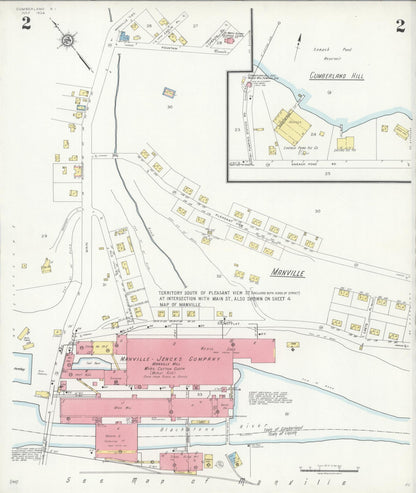 Sanborn Fire Insurance Map from Cumberland, Providence County, Rhode Island (1934), Sheet #0002 - Complete Map Set gallery image, historic Sanborn map, vintage wall art, Rhode Island Rhode Island