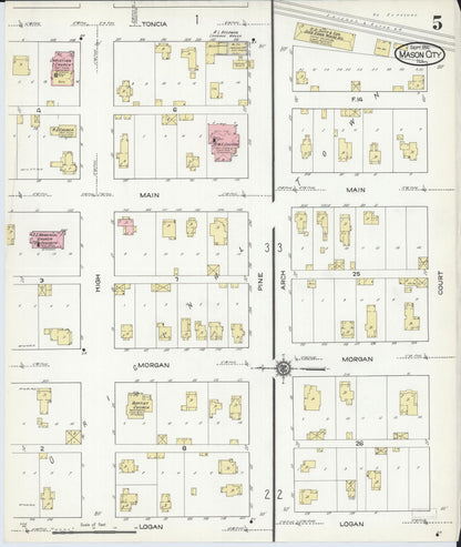 Sanborn Fire Insurance Map from Mason City, Mason County, Illinois (1914), Sheet #0005 - Complete Map Set gallery image, historic Sanborn map, vintage wall art, Illinois Illinois
