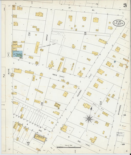 Sanborn Fire Insurance Map from Lehigh, Coal County, Oklahoma (1904), Sheet #0003 - Complete Map Set gallery image, historic Sanborn map, vintage wall art, Oklahoma Oklahoma