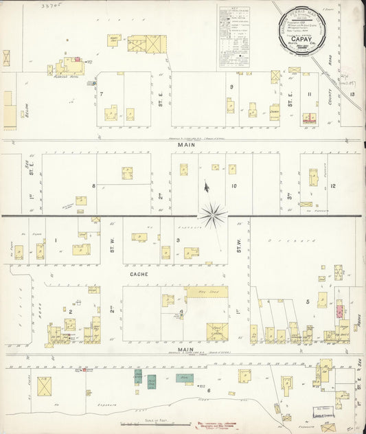 Sanborn Fire Insurance Map from Capay, Yolo County, California (1897), Sheet #0001 - Historic Sanborn Fire Insurance Map Print, vintage old map wall art, antique decor, genealogy gift, California California map