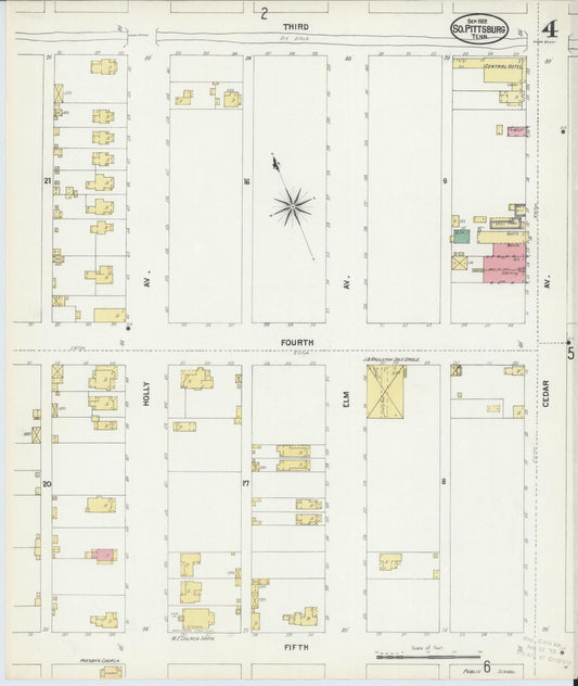 Sanborn Fire Insurance Map from South Pittsburg, Marion County, Tennessee (1902), Sheet #0004 - Historic Sanborn Fire Insurance Map Print, vintage old map wall art, antique decor, genealogy gift, Tennessee Tennessee map