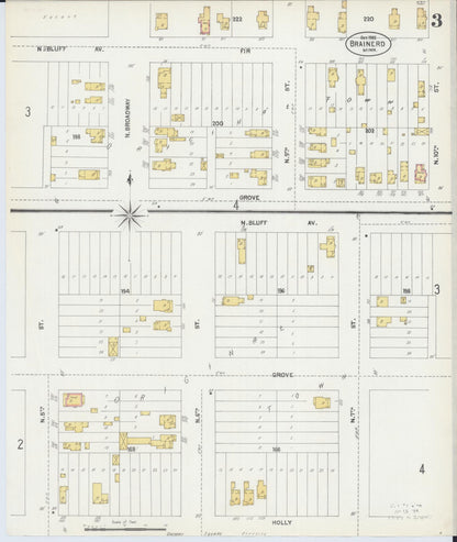 Sanborn Fire Insurance Map from Brainerd, Crow Wing County, Minnesota (1902), Sheet #0003 - Complete Map Set gallery image, historic Sanborn map, vintage wall art, Minnesota Minnesota