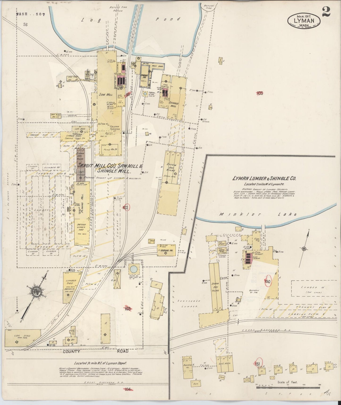 Sanborn Fire Insurance Map from Lyman, Skagit County, Washington (1929), Sheet #0002 - Complete Map Set gallery image, historic Sanborn map, vintage wall art, Washington Washington