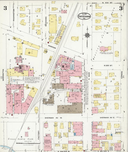 Sanborn Fire Insurance Map from Fort Atkinson, Jefferson County, Wisconsin (1924), Sheet #0003 - Complete Map Set gallery image, historic Sanborn map, vintage wall art, Wisconsin Wisconsin