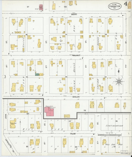 Sanborn Fire Insurance Map from Frankton, Madison County, Indiana (1900), Sheet #0004 - Historic Sanborn Fire Insurance Map Print, vintage old map wall art, antique decor, genealogy gift, Indiana Indiana map