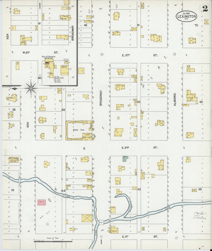 Sanborn Fire Insurance Map from Lexington, Cleveland County, Oklahoma (1902), Sheet #0002 - Complete Map Set gallery image, historic Sanborn map, vintage wall art, Oklahoma Oklahoma