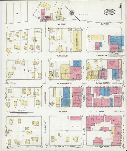 Sanborn Fire Insurance Map from Lake City, Wabasha County, Minnesota (1921), Sheet #0004 - Historic Sanborn Fire Insurance Map Print, vintage old map wall art, antique decor, genealogy gift, Minnesota Minnesota map