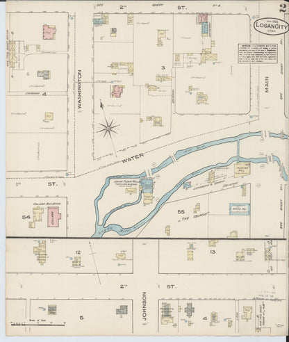 Sanborn Fire Insurance Map from Logan, Cache County, Utah (1885), Sheet #0002 - Complete Map Set gallery image, historic Sanborn map, vintage wall art, Utah Utah