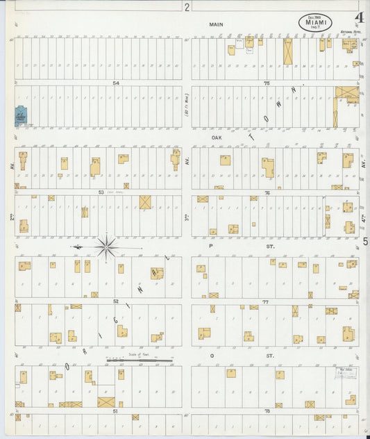 Sanborn Fire Insurance Map from Miami, Ottawa County, Oklahoma (1900), Sheet #0004 - Historic Sanborn Fire Insurance Map Print, vintage old map wall art, antique decor, genealogy gift, Oklahoma Oklahoma map