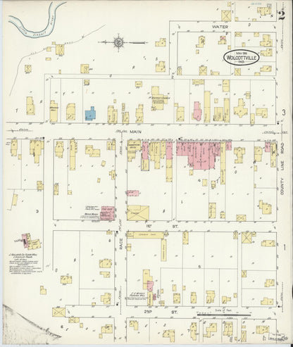 Sanborn Fire Insurance Map from Wolcottville, Noble And LaGrange Counties, Indiana (1914), Sheet #0002 - Complete Map Set gallery image, historic Sanborn map, vintage wall art, Indiana Indiana