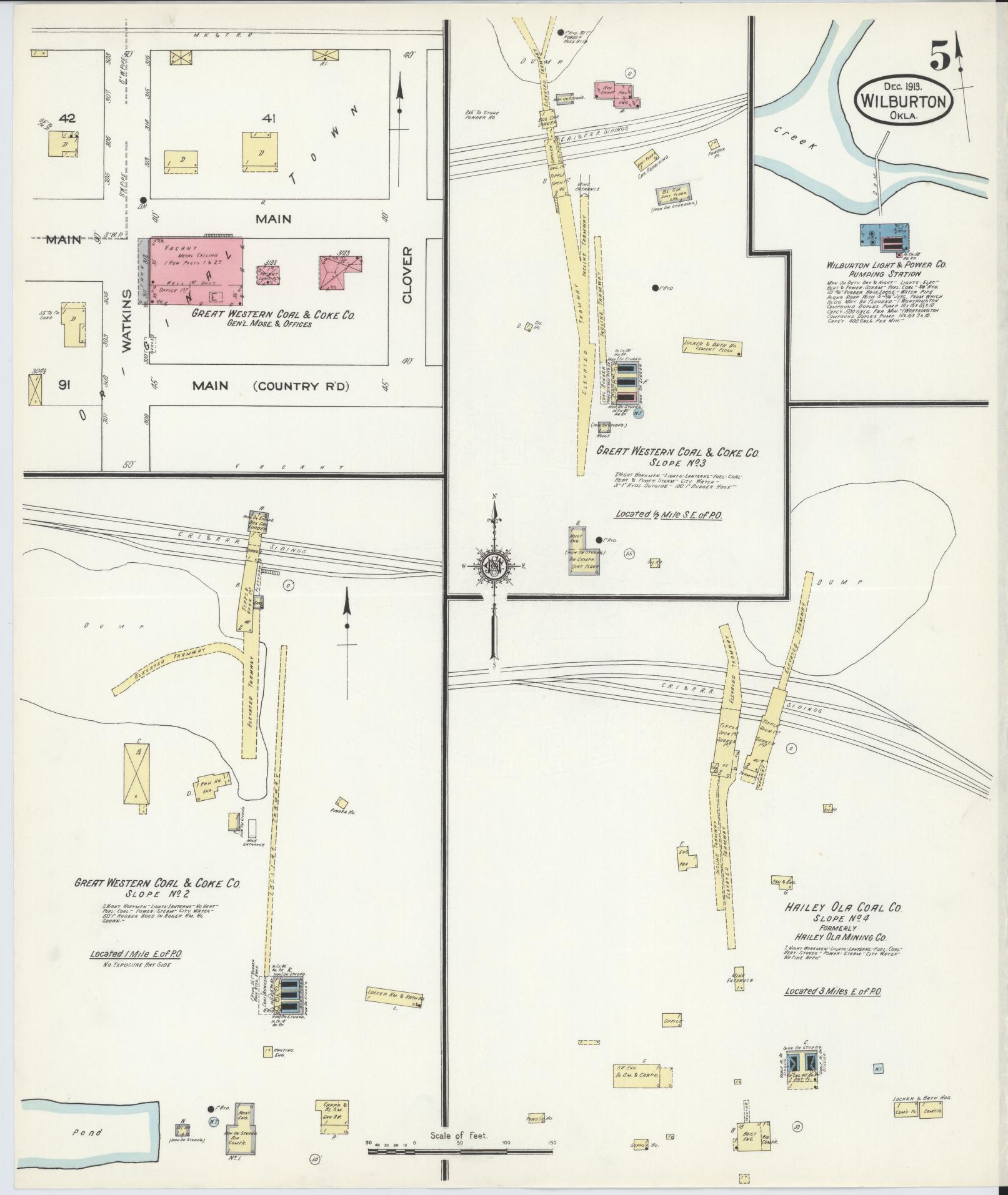 Sanborn Fire Insurance Map from Wilburton, Latimer County, Oklahoma (1913), Sheet #0005 - Complete Map Set gallery image, historic Sanborn map, vintage wall art, Oklahoma Oklahoma