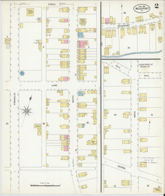 Sanborn Fire Insurance Map from Weissport, Carbon County, Pennsylvania (1908), Sheet #0002 - Historic Sanborn Fire Insurance Map Print, vintage old map wall art, antique decor, genealogy gift, Pennsylvania Pennsylvania map