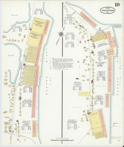 Sanborn Fire Insurance Map from Haverstraw, Rockland County, New York (1910), Sheet #0010 - Complete Map Set gallery image, historic Sanborn map, vintage wall art, New York New York