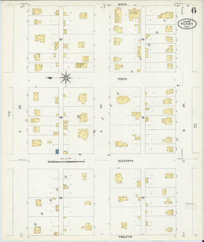 Sanborn Fire Insurance Map from Perry, Noble County, Oklahoma (1907), Sheet #0006 - Complete Map Set gallery image, historic Sanborn map, vintage wall art, Oklahoma Oklahoma