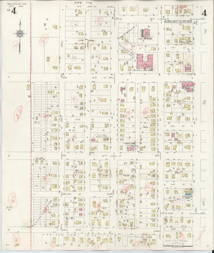 Sanborn Fire Insurance Map from Belleville, Republic County, Kansas (1943), Sheet #0004 - Complete Map Set gallery image, historic Sanborn map, vintage wall art, Kansas Kansas