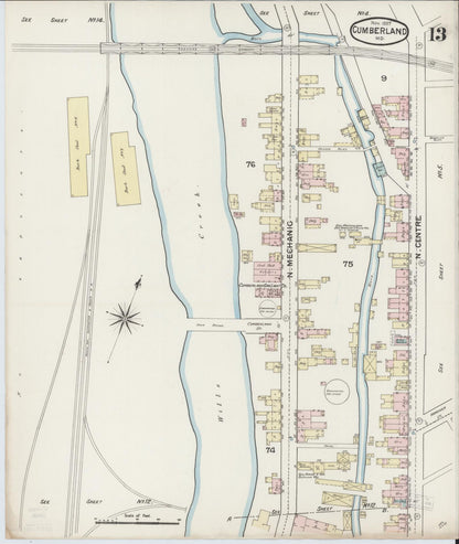 Sanborn Fire Insurance Map from Cumberland, Allegany County, Maryland (1887), Sheet #0013 - Complete Map Set gallery image, historic Sanborn map, vintage wall art, Maryland Maryland