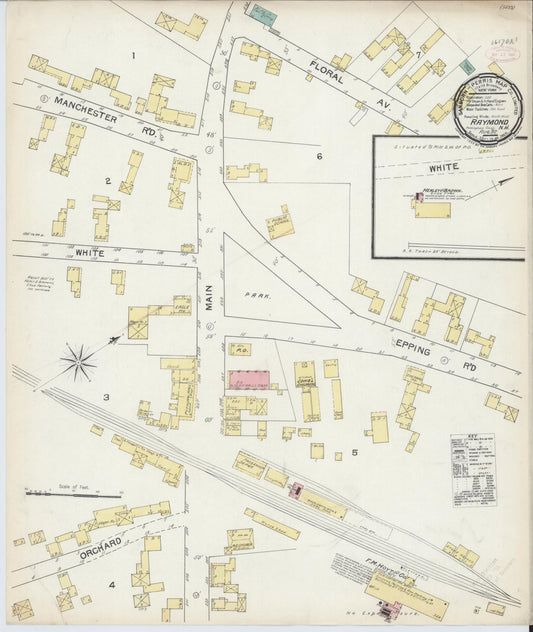 Sanborn Fire Insurance Map from Raymond, Rockingham County, New Hampshire. (1892) – Historic Sanborn Fire Insurance Map Print