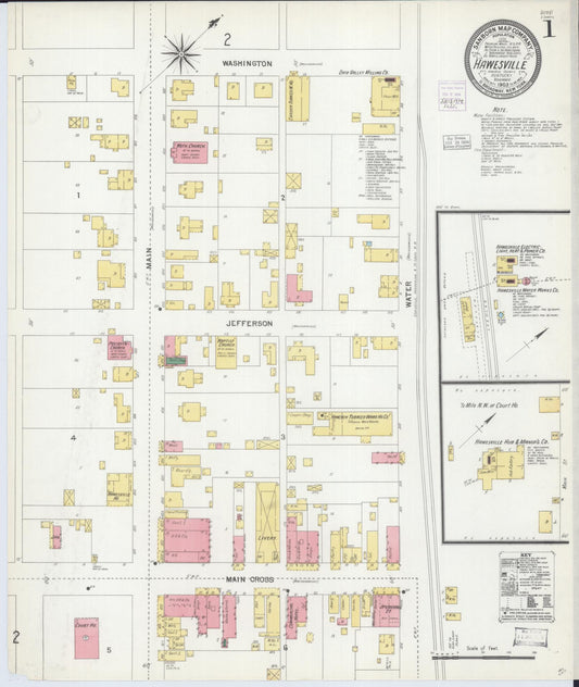 Sanborn Fire Insurance Map from Hawesville, Hancock County, Kentucky. (1903) – Historic Sanborn Fire Insurance Map Print