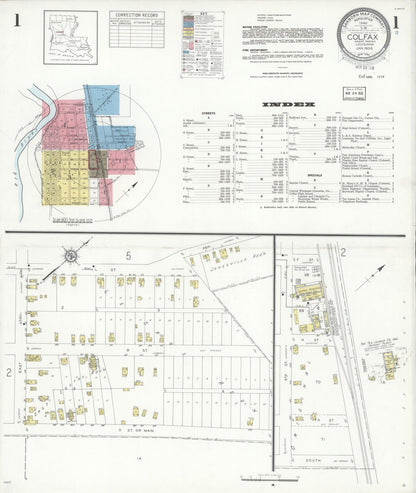 Sanborn Fire Insurance Map from Colfax, Grant Parish, Louisiana (1936), Sheet #0001 - Complete Map Set gallery image, historic Sanborn map, vintage wall art, Louisiana Louisiana