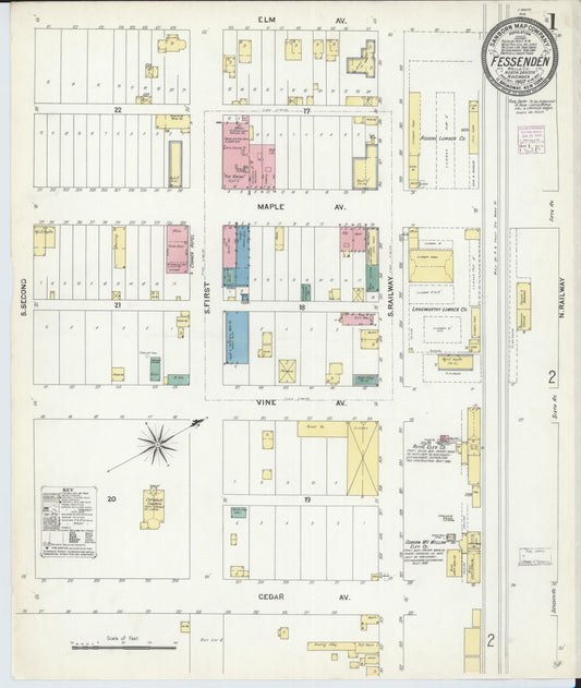 Sanborn Fire Insurance Map from Fessenden, Wells County, North Dakota (1907), Sheet #0001 - Historic Sanborn Fire Insurance Map Print, vintage old map wall art, antique decor, genealogy gift, North Dakota North Dakota map