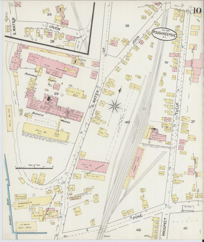 Sanborn Fire Insurance Map from Poughkeepsie, Dutchess County, New York (1887), Sheet #0010 - Complete Map Set gallery image, historic Sanborn map, vintage wall art, New York New York