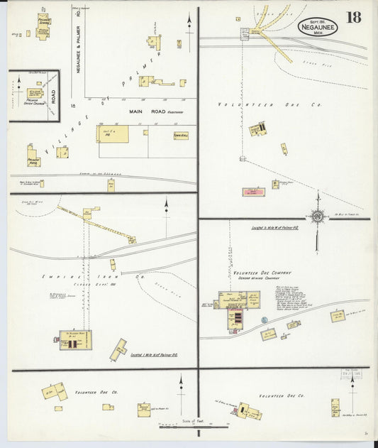 Sanborn Fire Insurance Map from Negaunee, Marquette County, Michigan (1911), Sheet #0018 - Historic Sanborn Fire Insurance Map Print, vintage old map wall art, antique decor, genealogy gift, Michigan Michigan map
