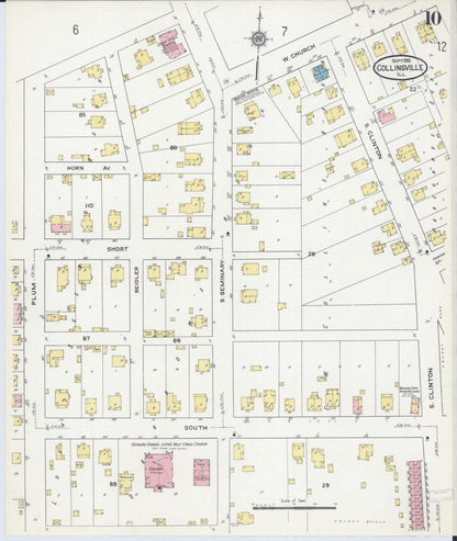 Sanborn Fire Insurance Map from Collinsville, Madison County, Illinois (1915), Sheet #0010 - Historic Sanborn Fire Insurance Map Print, vintage old map wall art, antique decor, genealogy gift, Illinois Illinois map