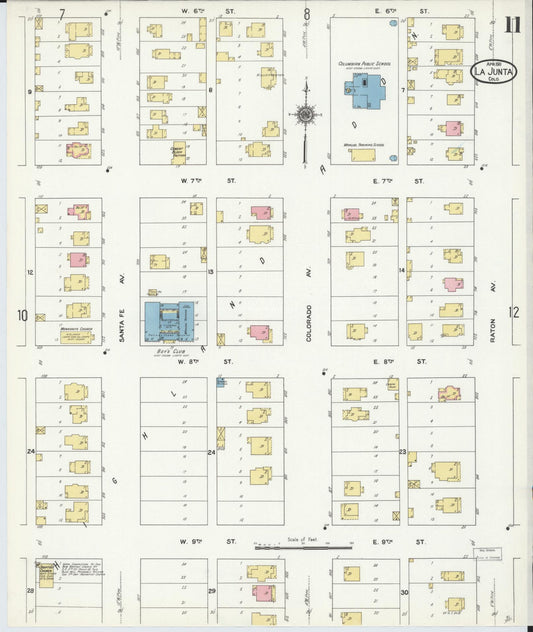 Sanborn Fire Insurance Map from La Junta, Otero County, Colorado (1911), Sheet #0011 - Historic Sanborn Fire Insurance Map Print, vintage old map wall art, antique decor, genealogy gift, Colorado Colorado map