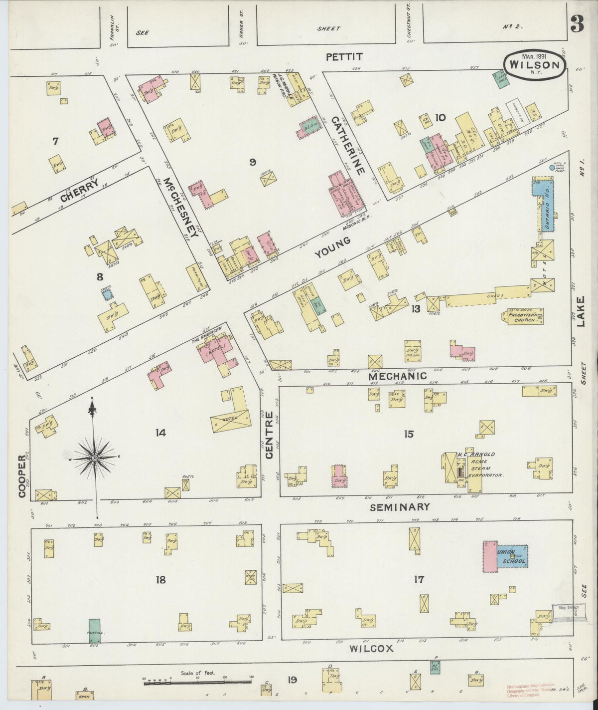 Sanborn Fire Insurance Map from Wilson, Niagara County, New York (1891), Sheet #0003 - Complete Map Set gallery image, historic Sanborn map, vintage wall art, New York New York