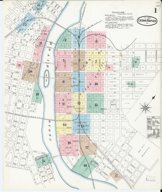 Sanborn Fire Insurance Map from Cedar Rapids, Linn County, Iowa. (1889) – Map View