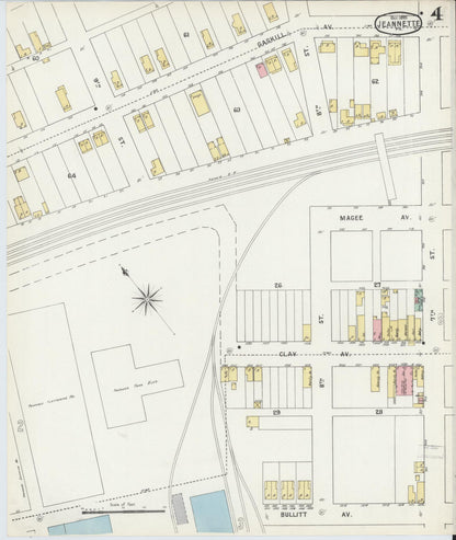 Sanborn Fire Insurance Map from Jeannette, Westmoreland County, Pennsylvania (1895), Sheet #0004 - Complete Map Set gallery image, historic Sanborn map, vintage wall art, Pennsylvania Pennsylvania