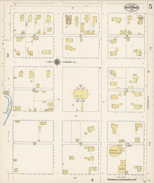 Sanborn Fire Insurance Map from Independence, Polk County, Oregon (1913), Sheet #0005 - Historic Sanborn Fire Insurance Map Print, vintage old map wall art, antique decor, genealogy gift, Oregon Oregon map