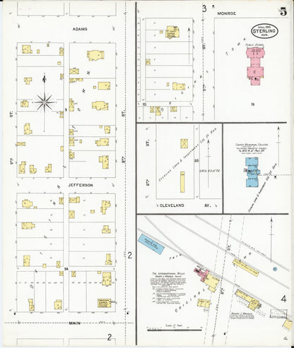 Sanborn Fire Insurance Map from Sterling, Rice County, Kansas (1905), Sheet #0005 - Complete Map Set gallery image, historic Sanborn map, vintage wall art, Kansas Kansas